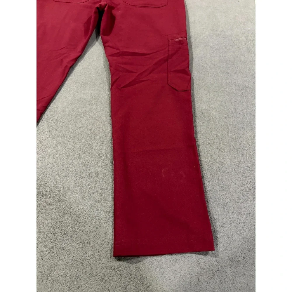 FIGS Technical Collection Cargo Scrub Pants Mens XS/S Red Drawstring Stretch
